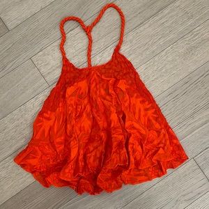 Topshop orange halter top, size US 4